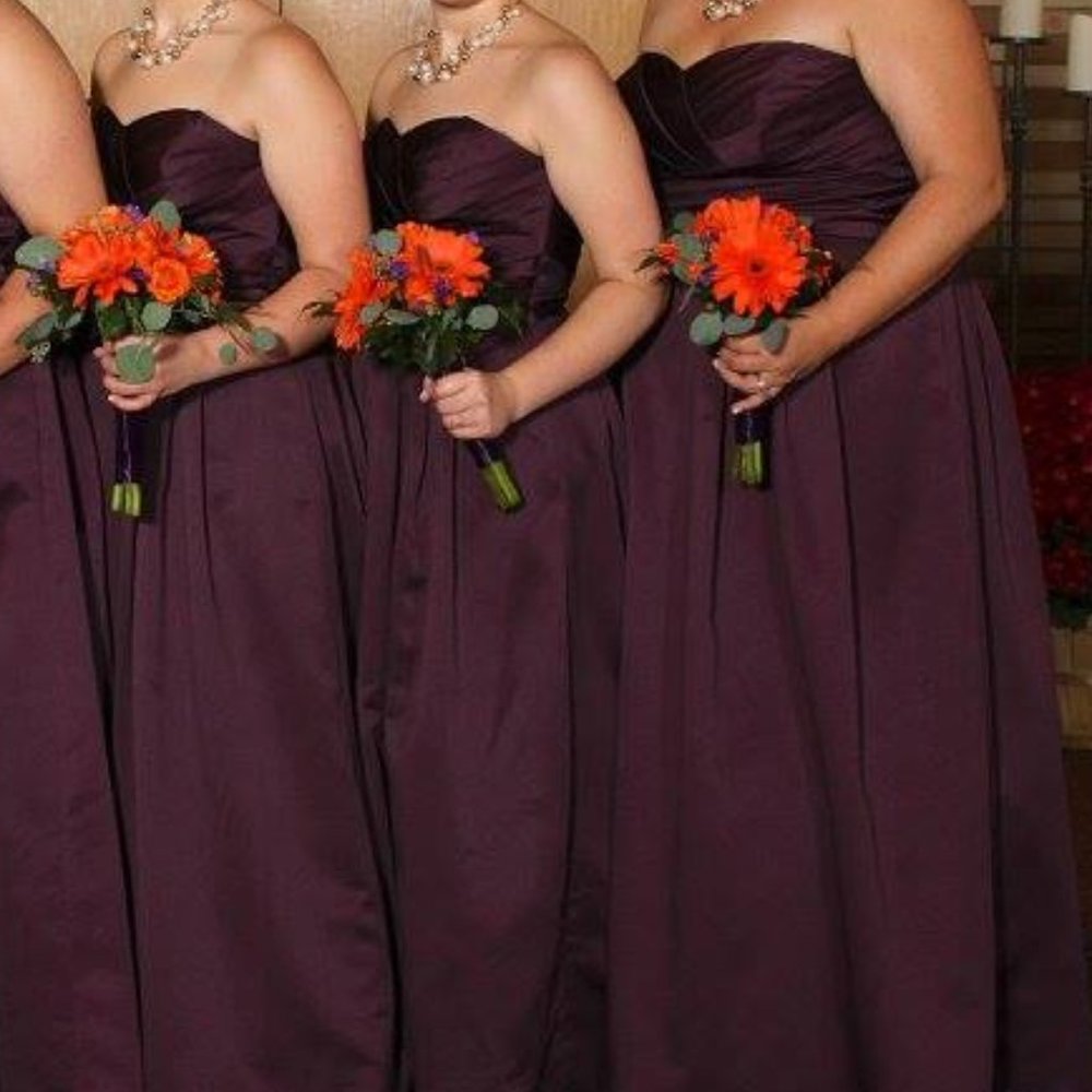 David's Bridal Plum Ball Gown - 1 - Picture 3 of 8